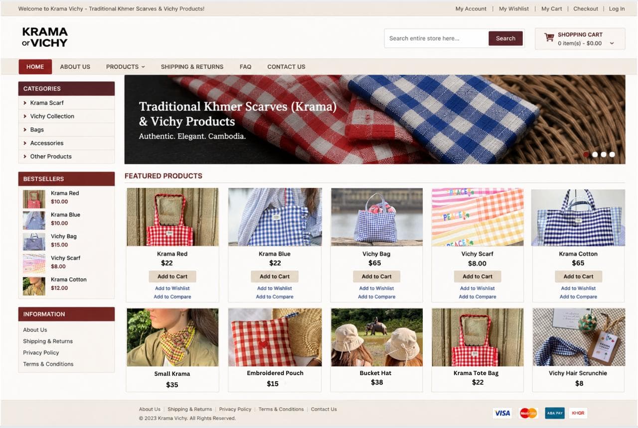 Before — outdated website